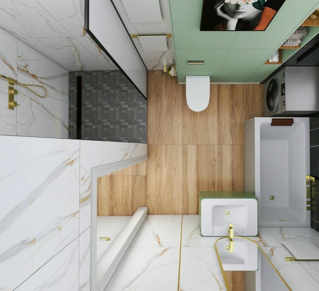 Совмещенный санузел Дизайн-проект ремонт санузла